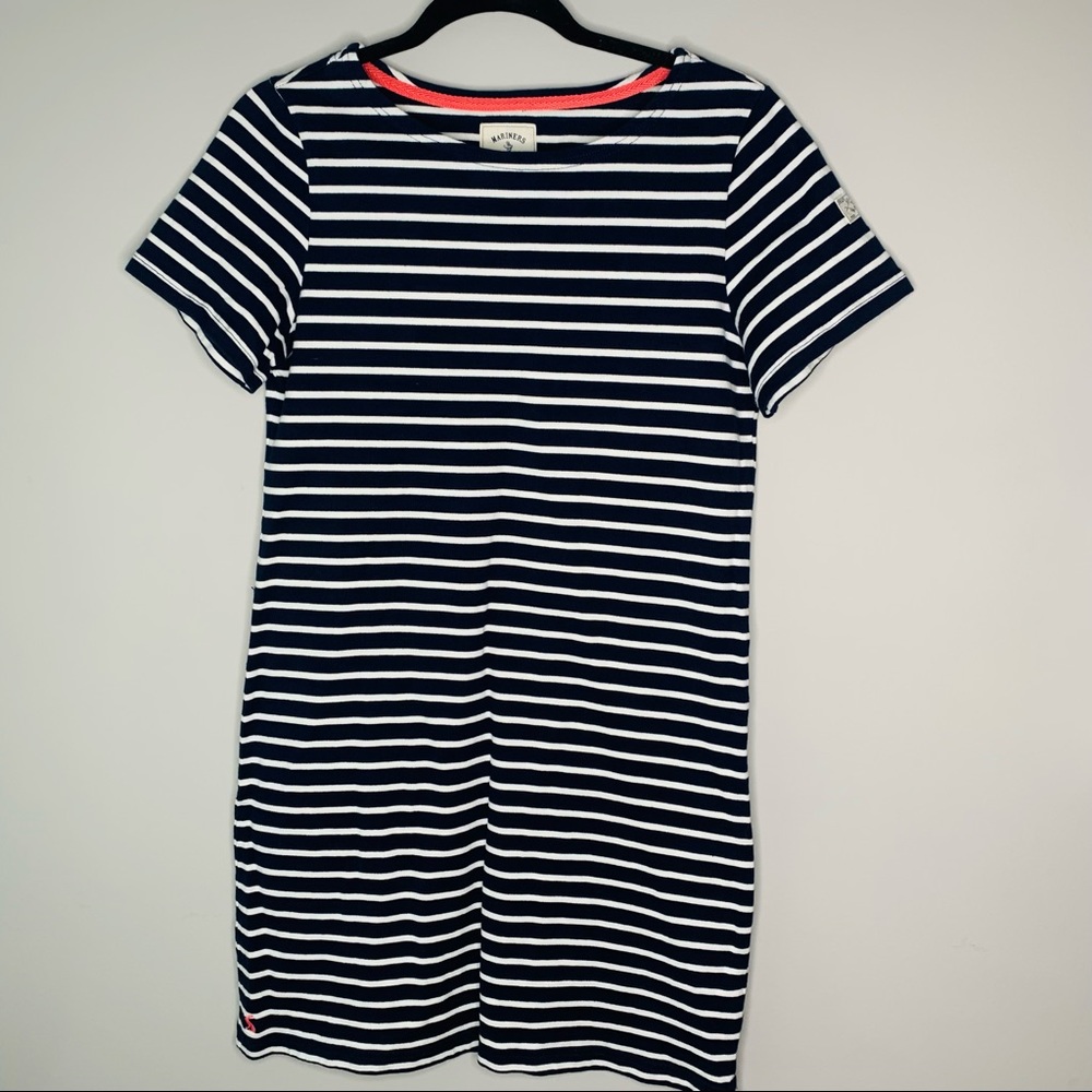 Joules Nautical Dress Blue & White Size 8